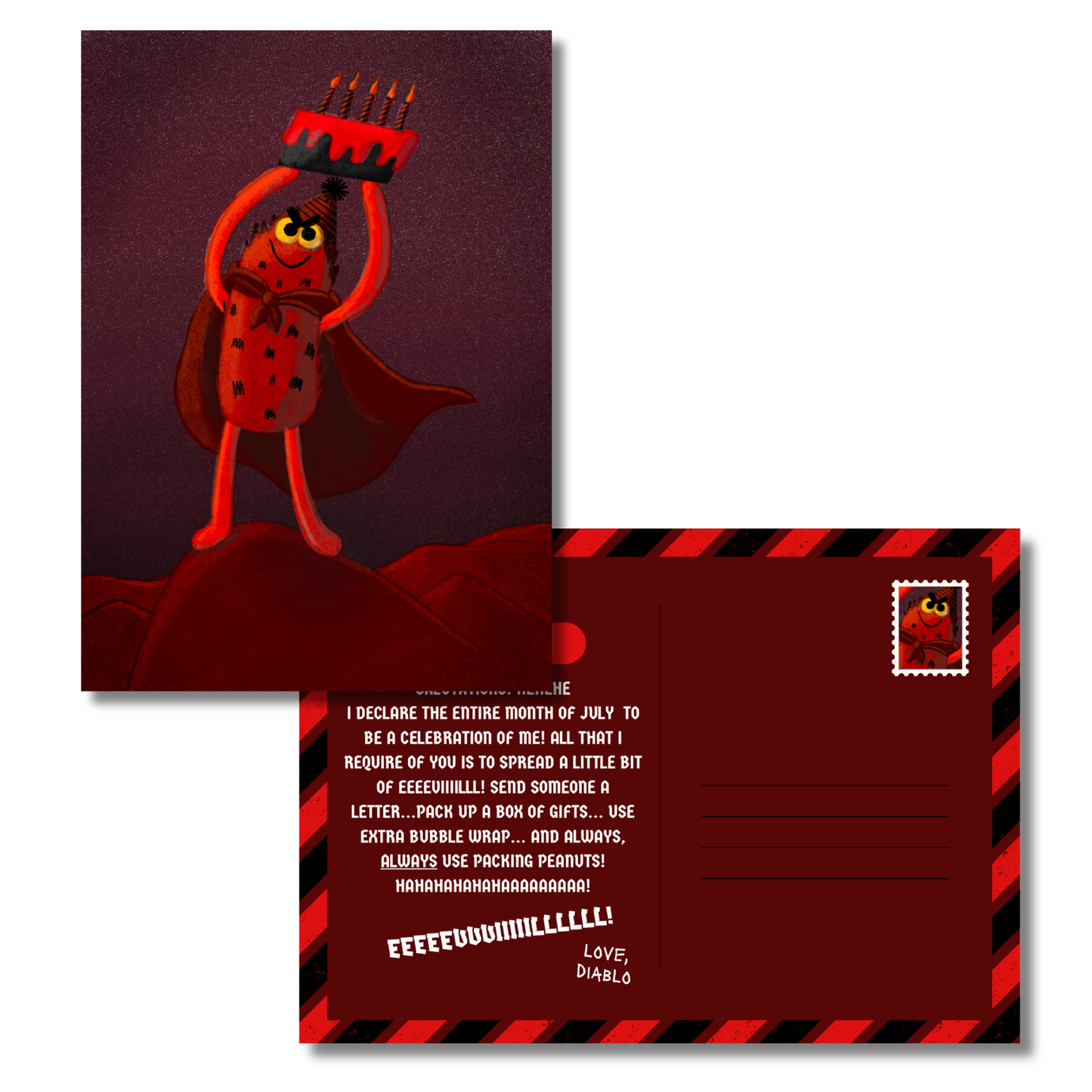 July 2025 - Oops, All Diablos! - Exclusive Patreon Postcard *Damaged*