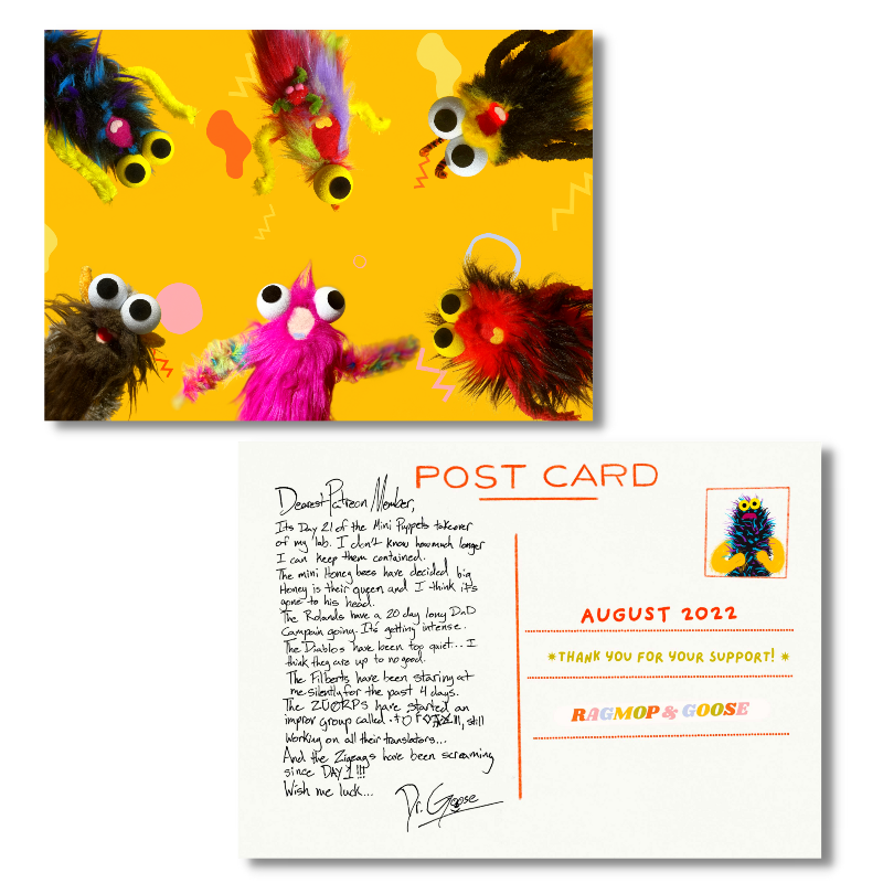 August 2022  - Tinies -Exclusive Patreon Postcard