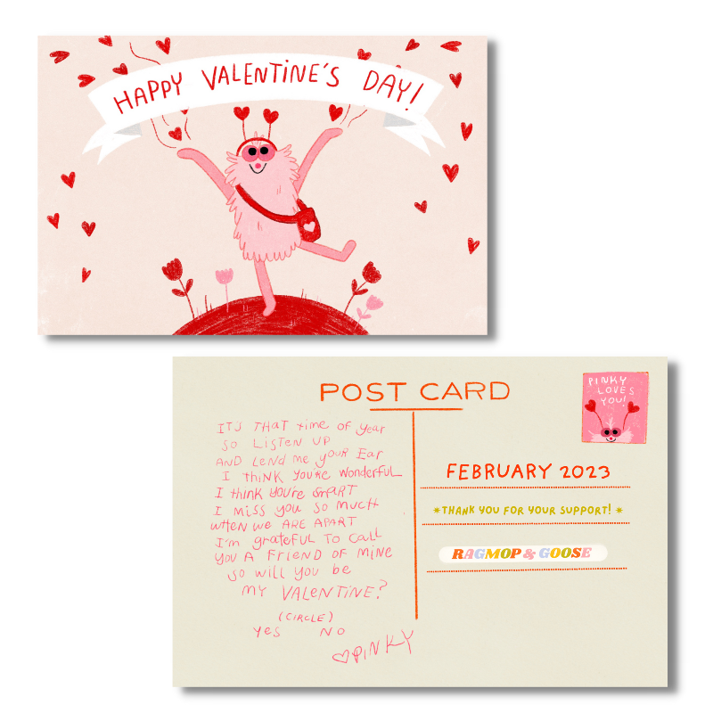 February 2023 - Pinky Valentine - Exclusive Patreon Postcard