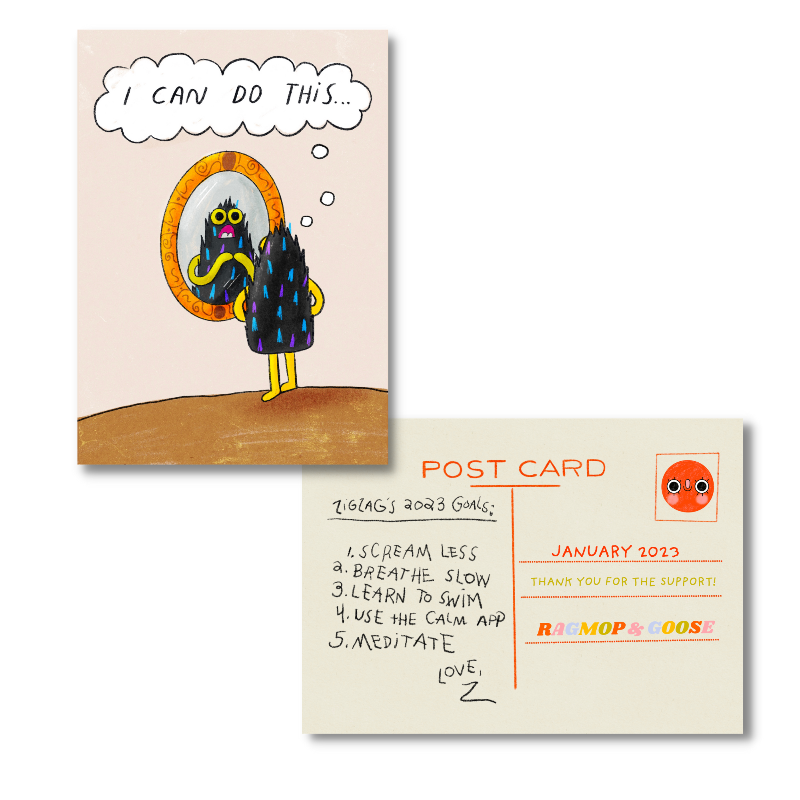 January 2023 - Zigzag's Goals - Exclusive Patreon Postcard