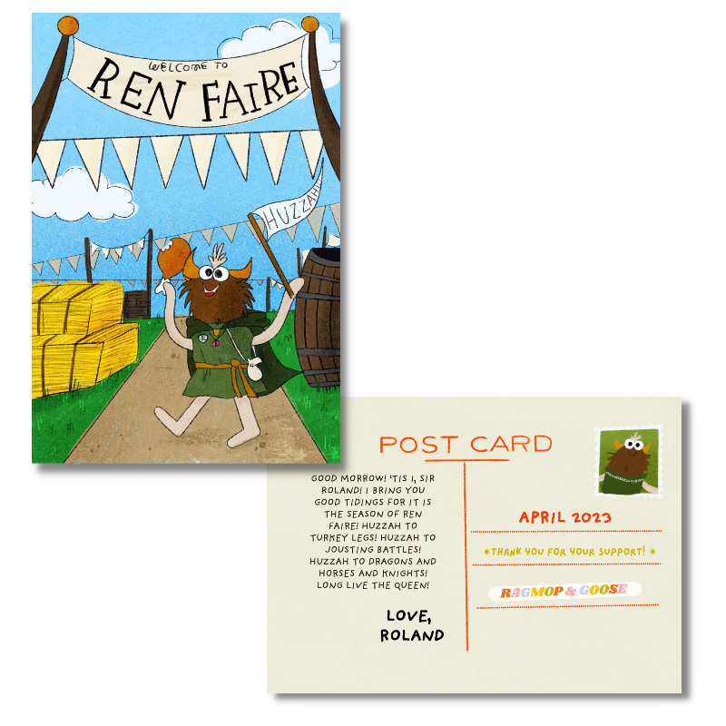 April 2023 - Roland at the Ren Faire - Exclusive Patreon Postcard
