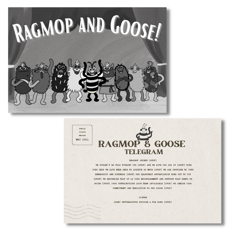 May 2023 - Ink Blot Puppets - Exclusive Patreon Postcard