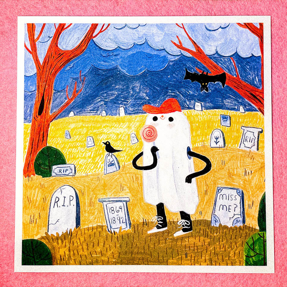 Stanley The Ghost - 8x8 Print