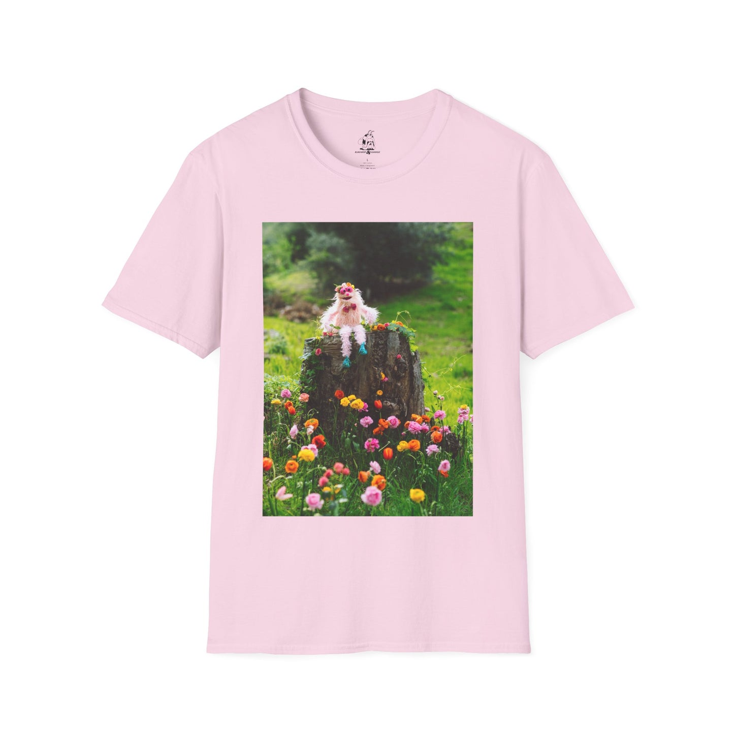 Pinky In Flowers T-Shirt (Adult Unisex)