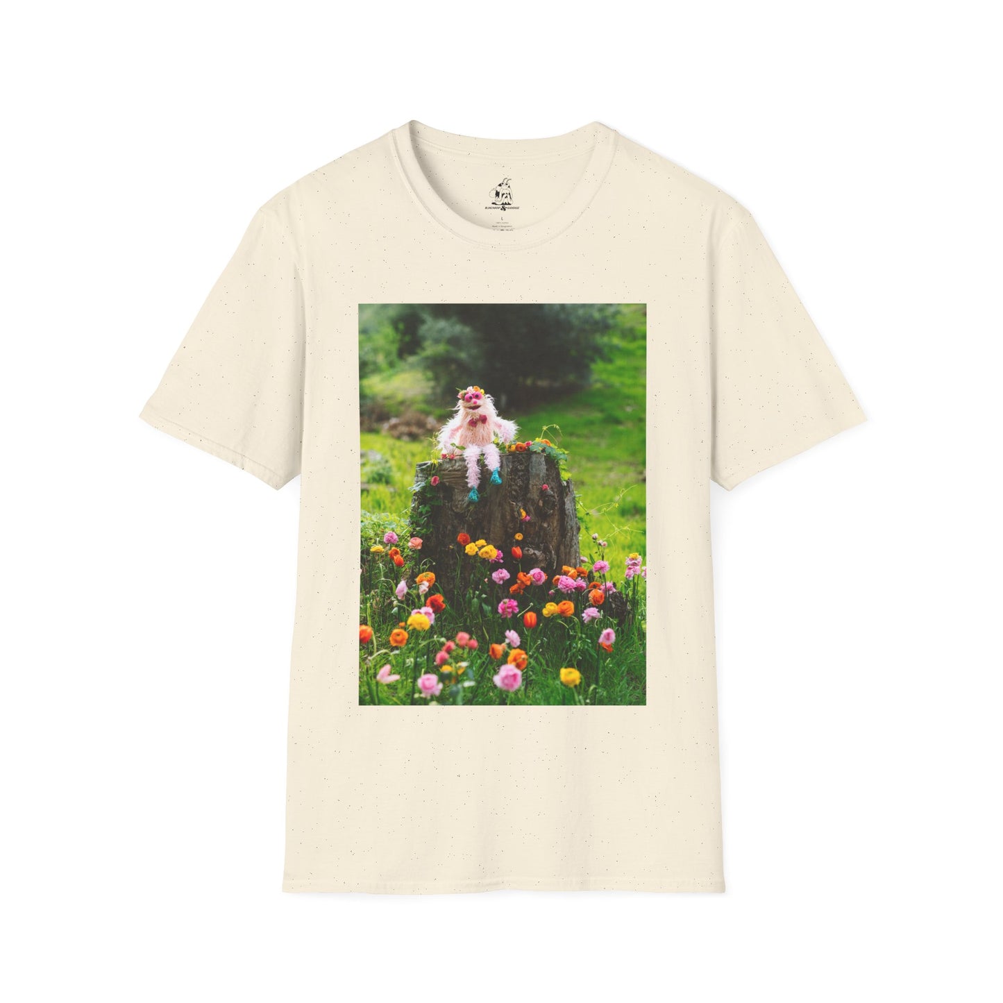 Pinky In Flowers T-Shirt (Adult Unisex)