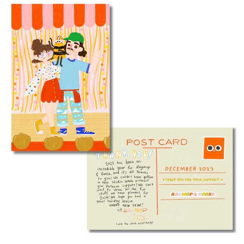 Ragmop & Goose @ Dcon - December 2023 Exclusive Patreon Postcard