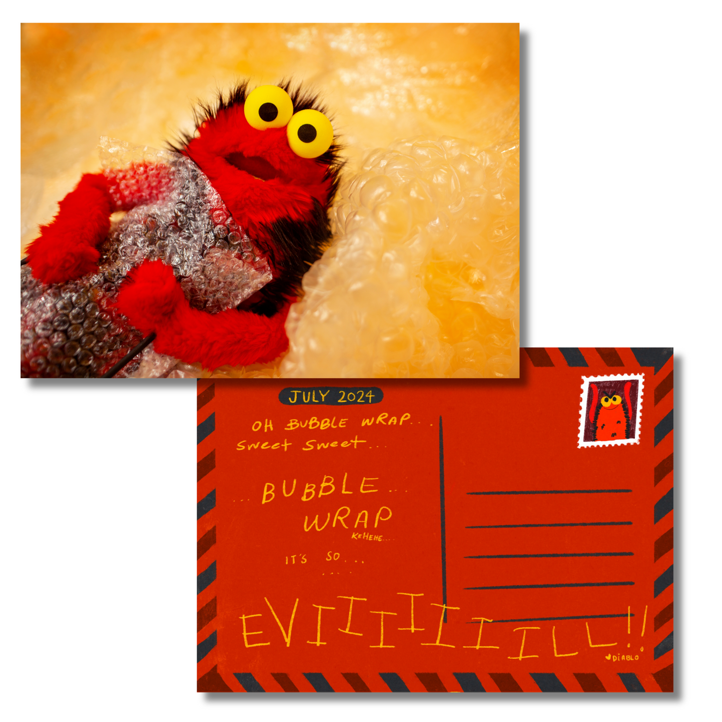 July 2024 - Diablo the Bday Boy - Exclusive Patreon Postcard