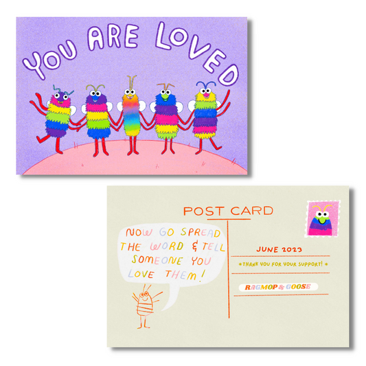 June 2023 - Pride Bees - Exclusive Patreon Postcard