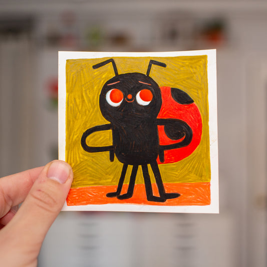 Little Ladybug - Original Gouache Painting