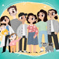 Custom Commission Family/Couple/Sibling/Best Friend/Pet Portrait Illustration Gift