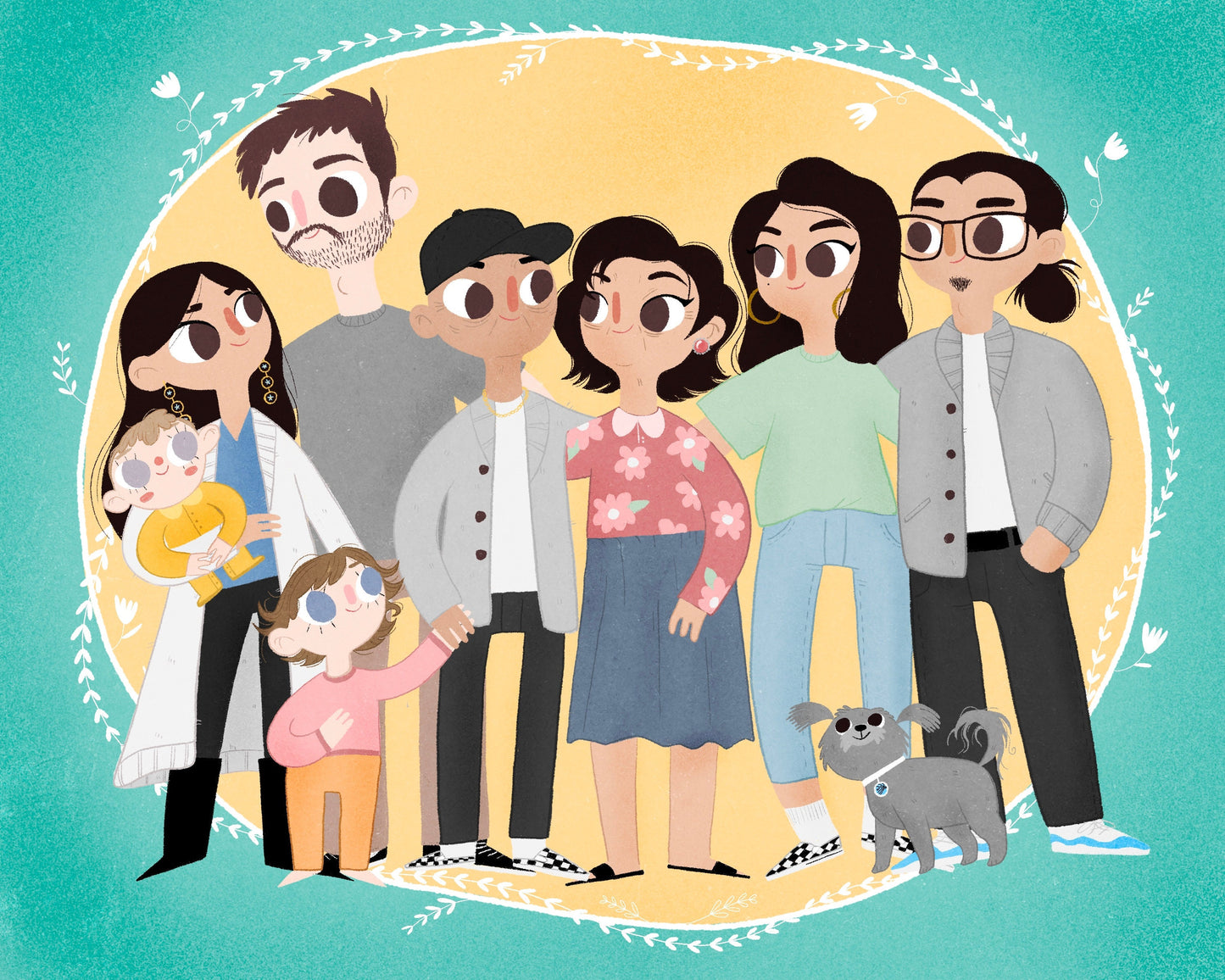 Custom Commission Family/Couple/Sibling/Best Friend/Pet Portrait Illustration Gift